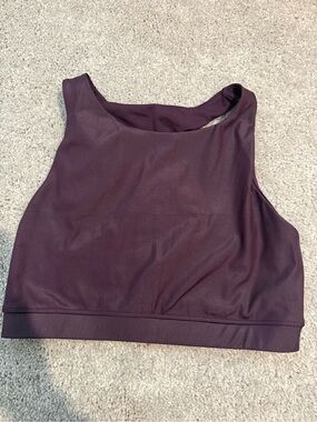 High-Neck Sports Bra — Deep Plum